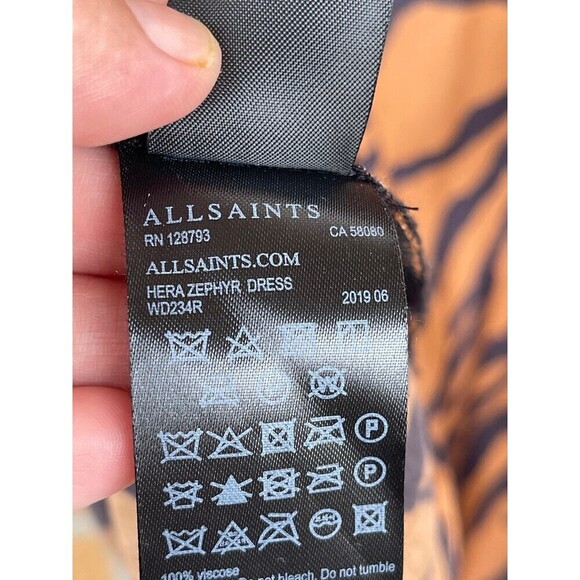 AllSaints animal print slip dress size small - Picture 12 of 12